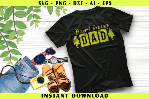 Barrel Racing Dad Graphics & T-Shirt Designs