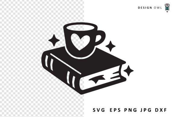 Book and Coffee Mug SVG: Editorial Graphics for Crafts